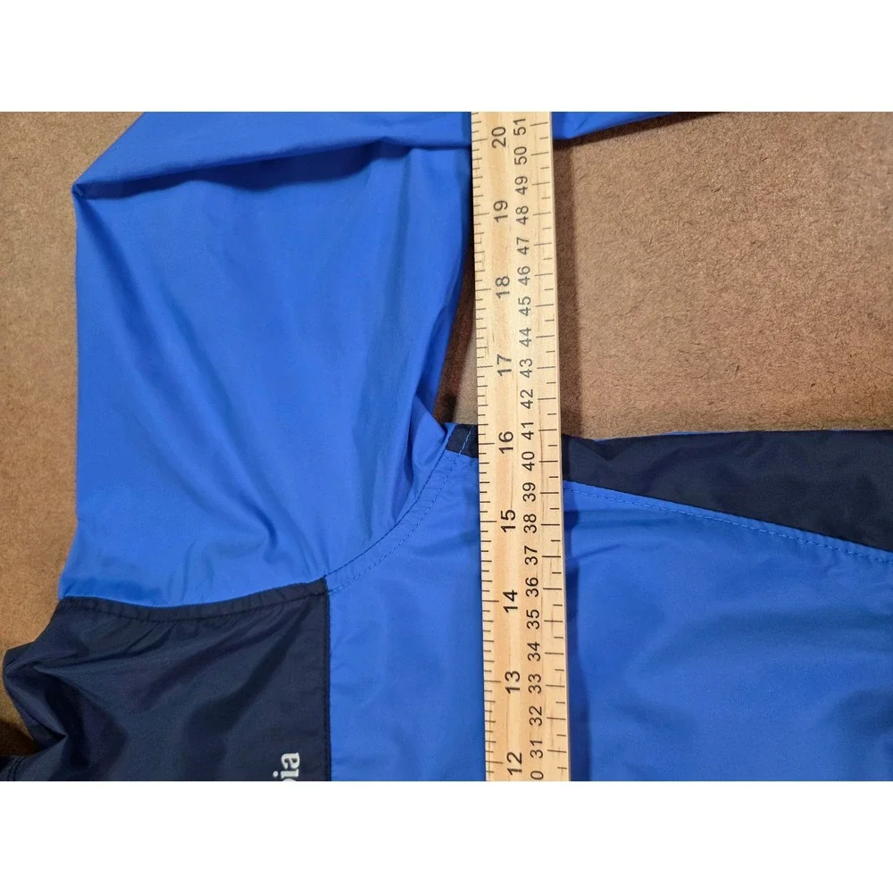 Columbia Kids Blue Colorblock Hooded Windbreaker Jacket Full Zip Size S 8